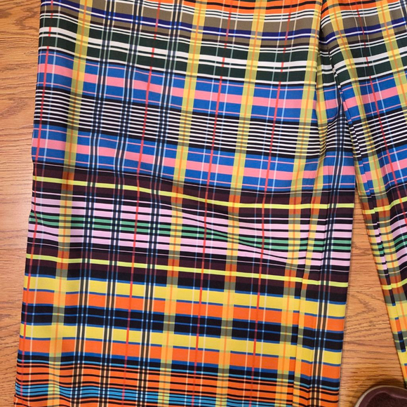 Dalin. Plaid Wide Leg Pants 3X Blue Orange - Picture 4 of 7